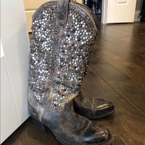 Deborah Studded Frye Boots - Graphite 7M